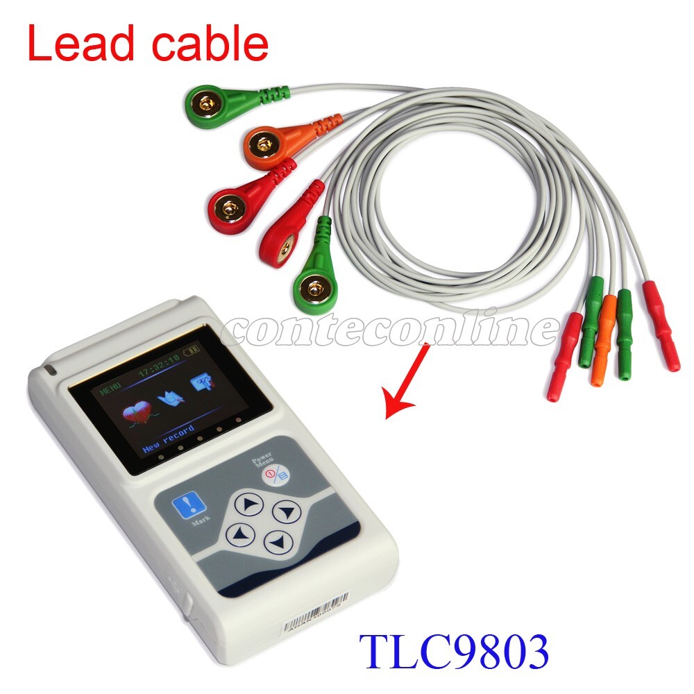 ECG Holter Cable 5-lead EKG Snap wire for CONTEC model TLC9803 / TLC5007