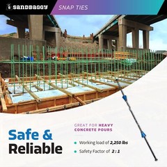 Sandbaggy 10″ x 4 ¾” Standard Snap Ties For Concrete Forms (Short End)