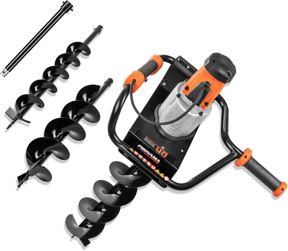 PROYAMA Electric Post Hole Digger, 1700W Corded Earth Auger with 4″ 6″ 8″ Drill