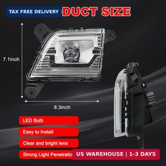 LED Fog Light Kit Compatible with 2019 2020 2021 2022 Chevy Silverado 1500, Driv