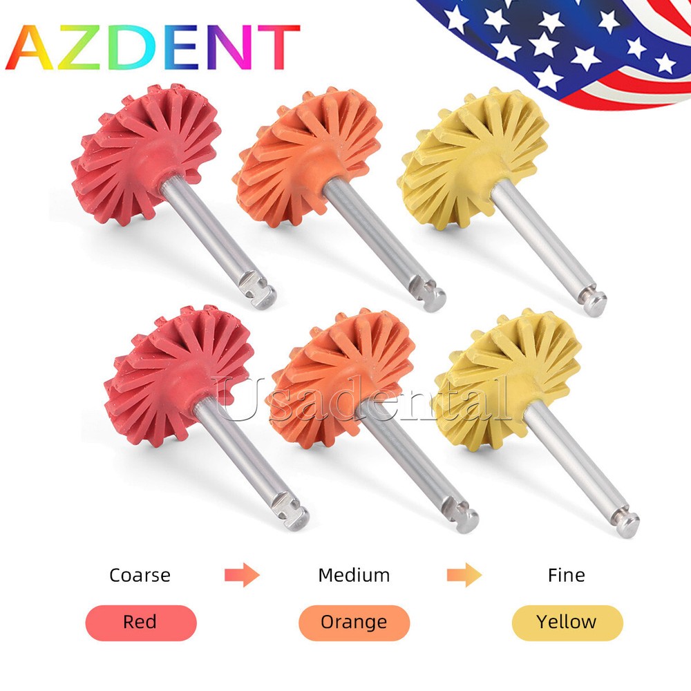 6Pcs Dental Composite Polishing Wheel RA 2.35mm Coarse/Medium/Fine Polisher