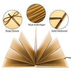 Hacaroa 4 Pack 6 x 8 Inches Accordion Scrapbook 8.3″L x 5.9″W x 0.6″H, Brown