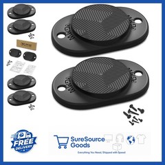 Gun Magnet Mounts 2-Pack with Screws Rubber Coated for Easy Installation Black