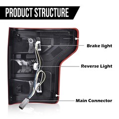 Rear Tail Lights Assembly Left Driver Side for Ford F150 2018-2020 JL3Z13405H