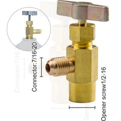 Freon Can Tap Valve Dispenser Opener Recharge Tank Adapter 1/4SAE Hose Self Seal