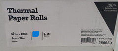 10x Staples 3 1/8″ x 230ft (8cm x 70m) 7/16 Core White Thermal Paper Rolls
