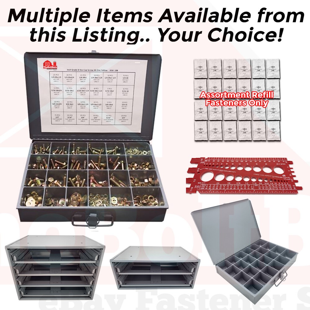 Grade 8 Hex Bolts, Nuts & Washers Assortment Kit COARSE THREAD OR Accessories