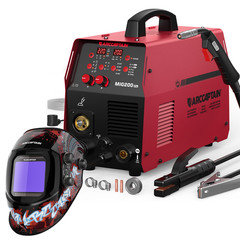 ARCCAPTAIN 200A Aluminum MIG Welder 6 in 1 Lift MIG/TIG/Stick & Welding Helmet🔥