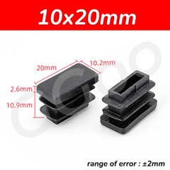 Rectangular Plastic End Caps Ribbed Plugs Blanking Inserts Tube Pipe Bungs Black
