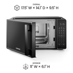 Chefman Countertop Microwave Oven 0.7 Cu. Ft. 700 Watts 10 Power Levels 6