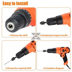 2x Keyless Chuck Conversion 1/4″ Hex Shank Adapter Drill Bit Quick Change Driver