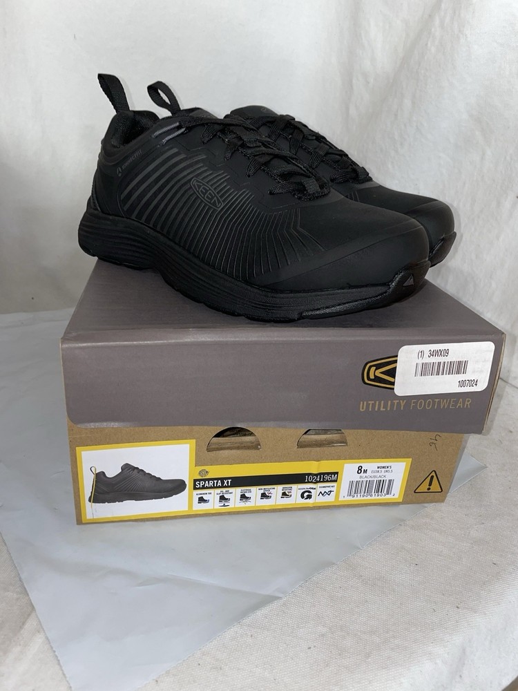 Keen Sparta XT Women’s Size 8M Safety Toe Work Shoes Slip Resistant Black/Black