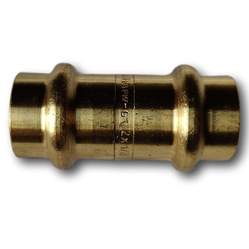5 Pieces 1/2″ Press Coupling, Press Fit, Lead Free Brass