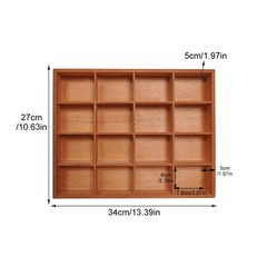 1 PCS Wooden Drawer Organizer 16 Compartments Serving Tray 13.4×10.6×2 Inch