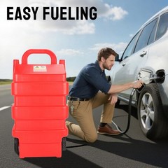 16 Gallon 60L Portable Fuel Caddy Tank with 12V DC Electric Transfer Pump