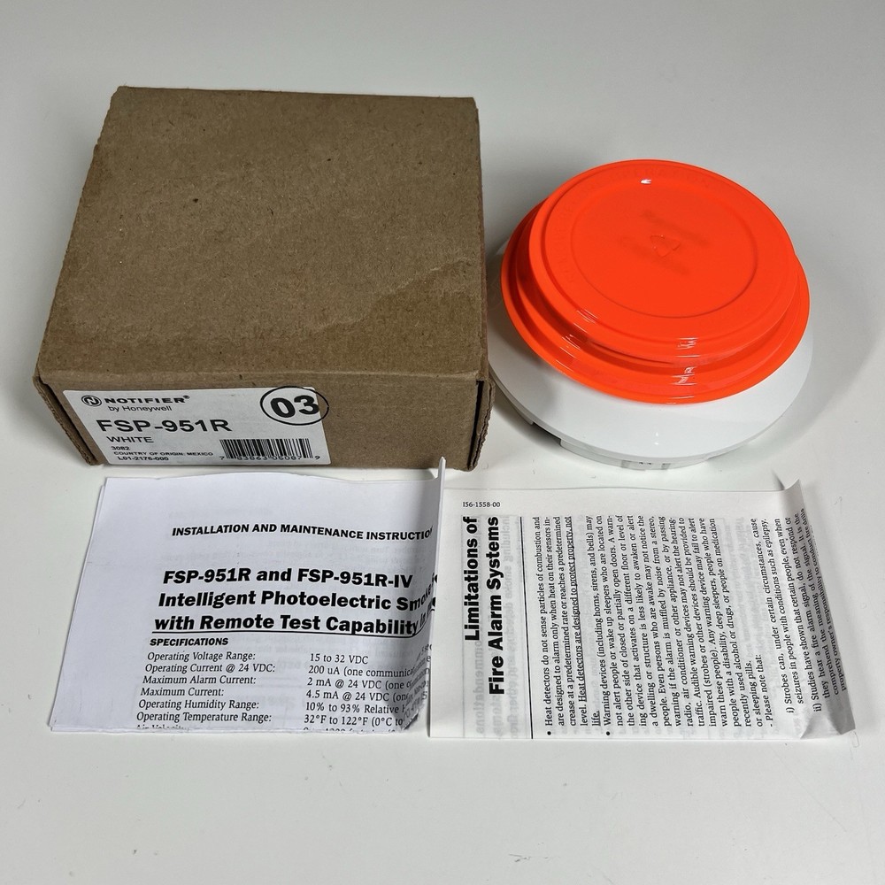 Notifier Honeywell FSP-951R White Fire Alarm Photoelectric Smoke Detector NEW
