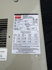 Dayton 2YU64 Electric Wall or Ceiling Unit Heater, 277V AC, 1 Phase, 17,000 BtuH