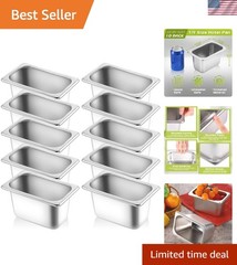 Commercial-Grade 1/9 Size Hotel Pans, 4″ Deep – Perfect for Buffets & Catering