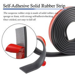 Self-Adhesive Neoprene Rubber Strips for DIY Gaskets and Seals, 10′ Long