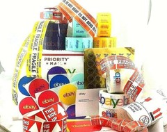 EBAY Branded Shipping Packing Supplies HUGE Variety Lot of 156 Tape Stickers ETC
