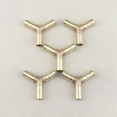 5Pcs 3/8″ Y-3 Way Brass Hose Barb Fitting Pipe Tubing Splicer Fuel Water Gas Air