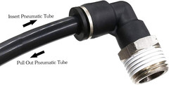 1/2 Npt Push to Connect Air Fitting 1/4 Inch OD Tubing Elbow Air Line Quick Con