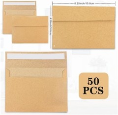 50 Pack Kraft Envelopes 4 X 6 Inch Brown Envelopes,A4 Envelopes, Card Envelopes,