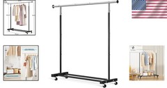 Clothing Rack Heavy Duty Rolling Garment Rack with Wheels for Hanging Clothes
