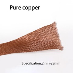 Copper/Tinned Copper Braided Sleeve, Metal Shielding Cable, 2-28mm Diameter