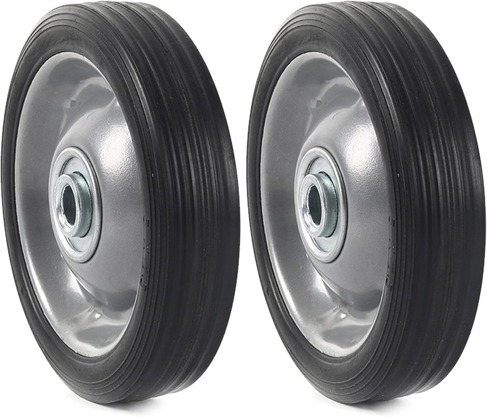 Universal Fit 5″ Flat-Free Solid Rubber Wheel Assemblies – 2-Pack, All Seasons