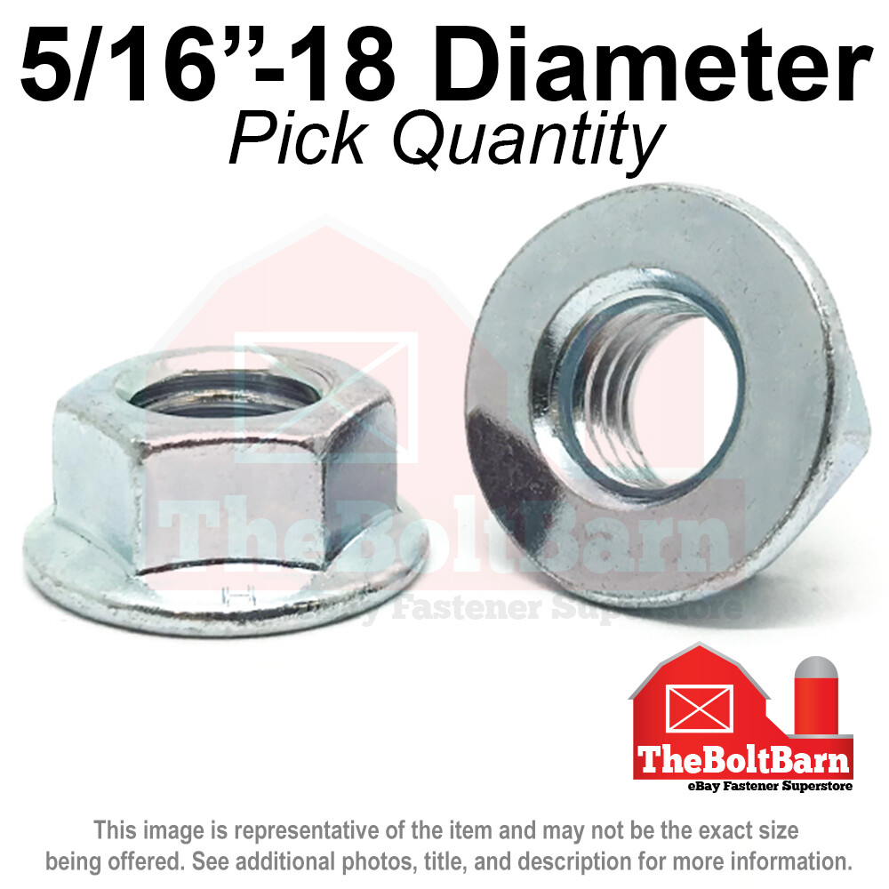 5/16″-18 Grade 5 Smooth Hex Flange Nuts Coarse Thread Zinc (Pick Qty)