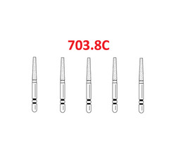 Premier Dental TWO STRIPER Diamond 703.8 – Flat-End Taper Coarse Burs 5/Pk