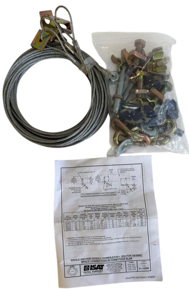 ISAT SEISMIC BRACKET SUPPORT ANCHOR BRACING CABLE EARTHQUAKE RC55S