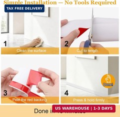Self-Adhesive Flexible Baseboard Molding Trim – 40 Ft Vinyl Wall Base for Curved