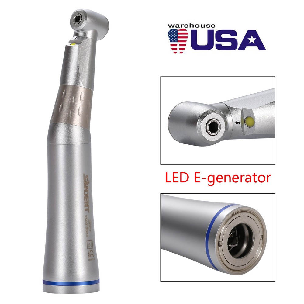 Dental Internal Spray E-generator LED Contra Angle /Air Motor Handpiece 4 Hole