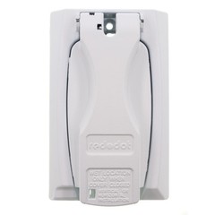 RED DOT DCCU-WH ALUMINUM FLIP-LID WEATHERPROOF RECEPTACLE COVER, 1-GANG, WHITE