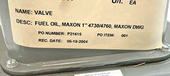 Maxon Natural Gas Shut Off Valve – 4760 – 1″ – 115V, 1.7A, 2-D Trim – BRAND NEW