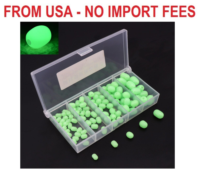 100pcs Soft Plastic Luminous Glow Fishing Beads, Beads Round Beads Fishing Lures