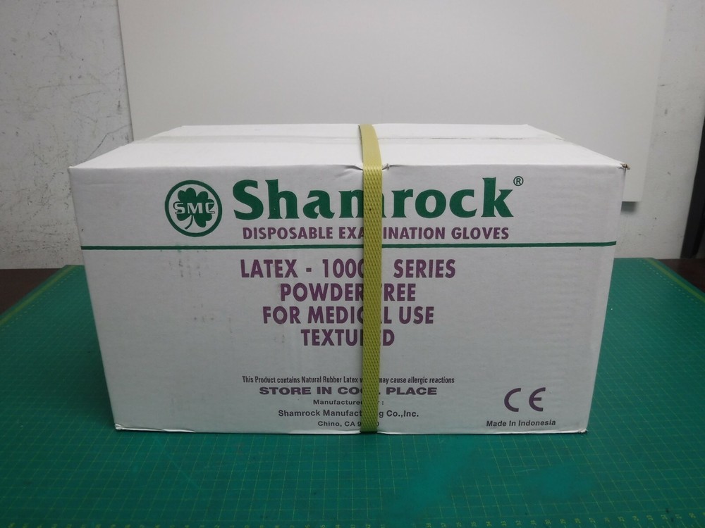 Shamrock Latex Disposable Examination Gloves – 1 Case of 1000 Gloves (LARGE)