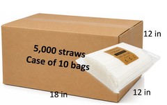 500/5000ct PureStalk 6mm PLA Standard Drinking Straws Compostable Made in USA