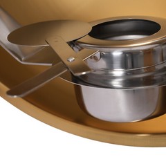 Gold Round Roll-Top Chafing Dish Set Commercial Stainless Steel Buffet Warmer