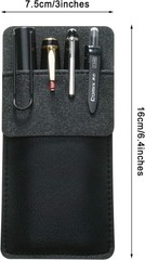 Outus 4 Pack Pocket Protector, Leather Pen Pouch Holder Organizer for Black