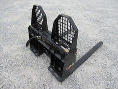 48″ Hydraulic Sliding Walk Through Pallet Fork Set Skid Steer Quick Attach
