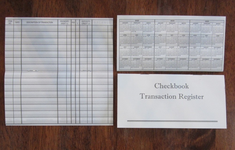 5 CHECKBOOK TRANSACTION REGISTER CHECK BOOK REGISTER CALENDAR 2024 2025 2026
