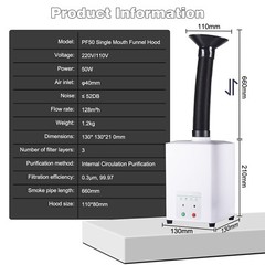 50W Pure Air Fume Extractor Smoke Dust Purifier For UV Laser Marking Machine US