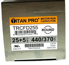 Titan Pro TRCFD255 Dual Motor Run Capacitor 25+5 mfd, 440/370 vac