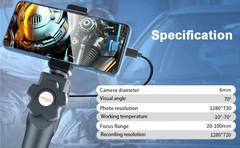 Articulating Borescope, Two-Way 180° 5.5mm Lens IP67 Waterproof Steering Probe