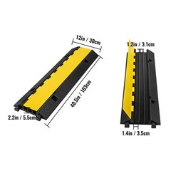 3Channel Rubber Cable Protector Ramp Electrical Wire Cover Guard Cord Warehouse