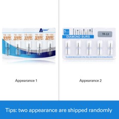 AZDENT 5pcs Dental Fresas de diamante Bur Fit High Speed Handpiece Friction Grip