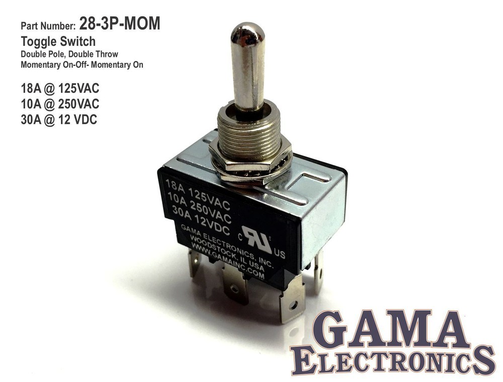 Double Pole Double Throw 3 Position Momentary Toggle Switch – 28-3P-MOM